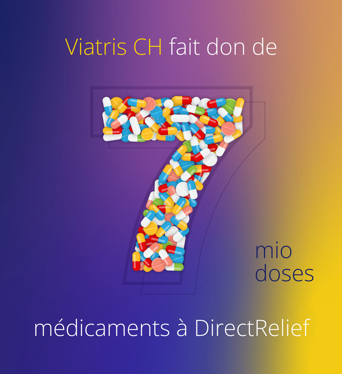 Don de 7 millions de boîtes </br>de médicaments à DirectRelief