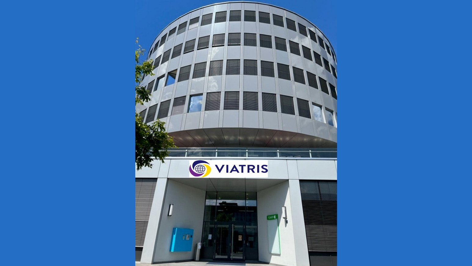 Le bâtiment de Viatris Pharma Gmbh, marqué Viatris